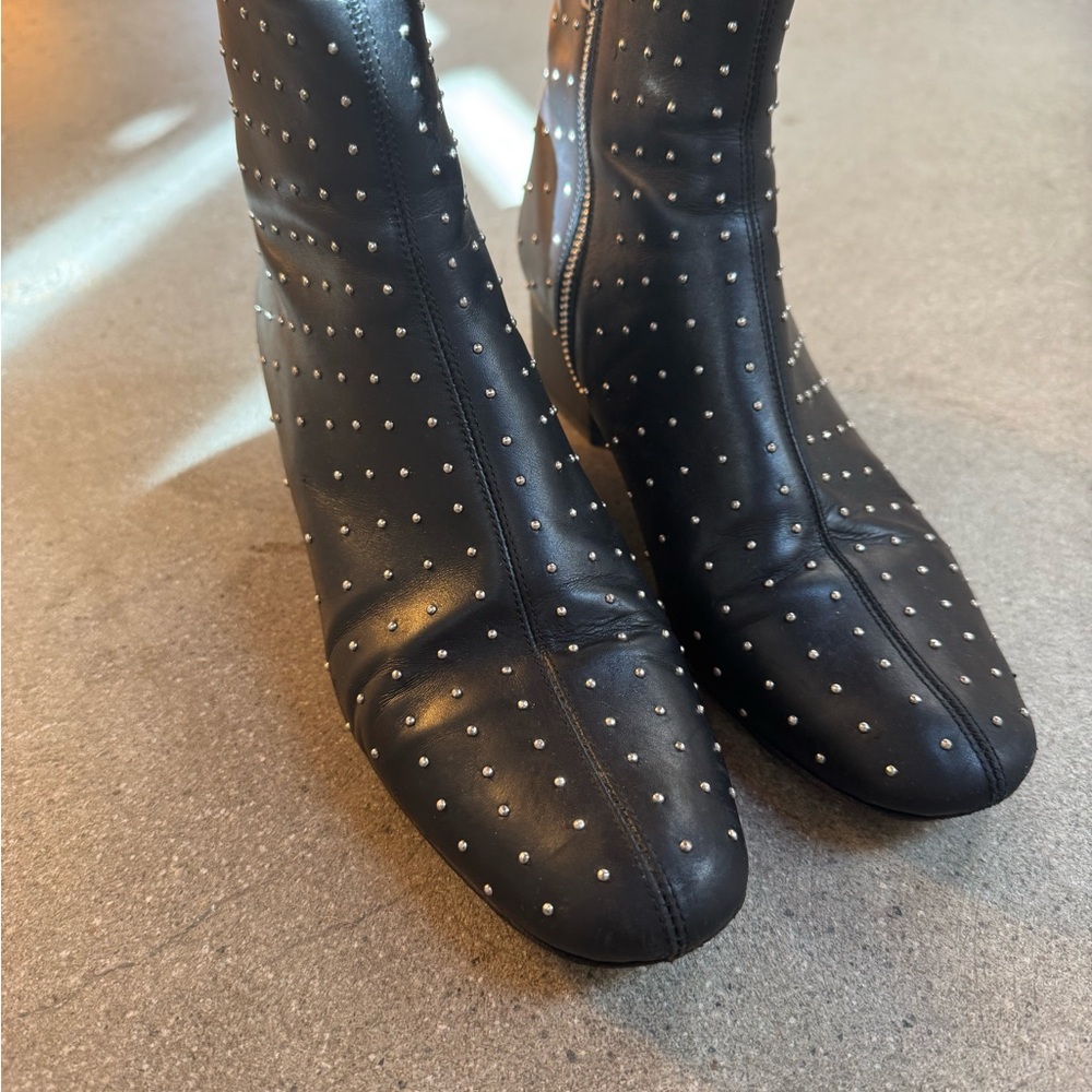 Saint Laurent Black Ankle Boots with Block Heel - Picture 3 of 6